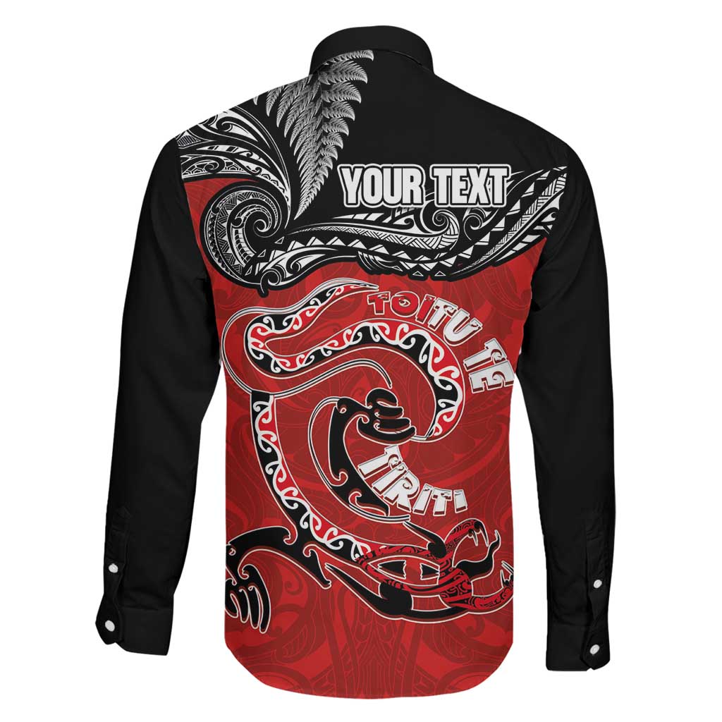 Personalised Aotearoa Toitu Te Tiriti Family Matching Short Sleeve Bodycon Dress and Hawaiian Shirt Taniwha Tribal Motifs LT03 - Polynesian Pride