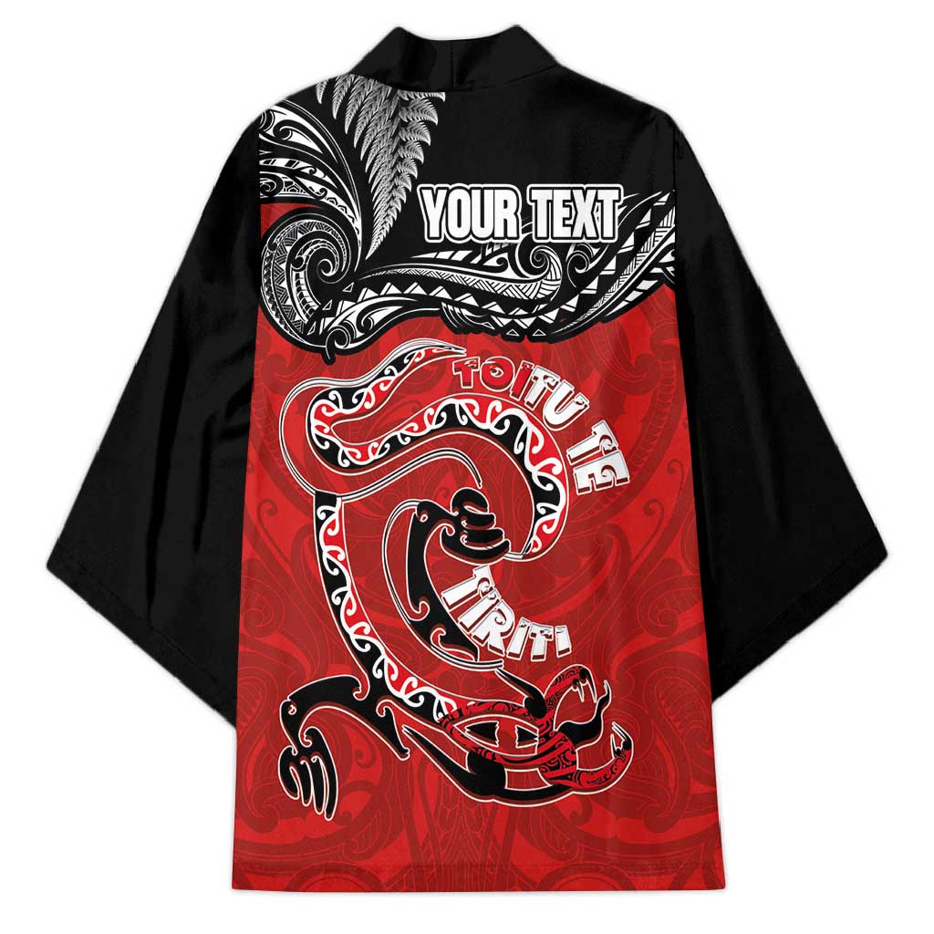 Personalised Aotearoa Toitu Te Tiriti Kimono Taniwha Tribal Motifs