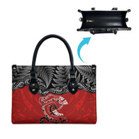 Aotearoa Toitu Te Tiriti Leather Bag Taniwha Tribal Motifs