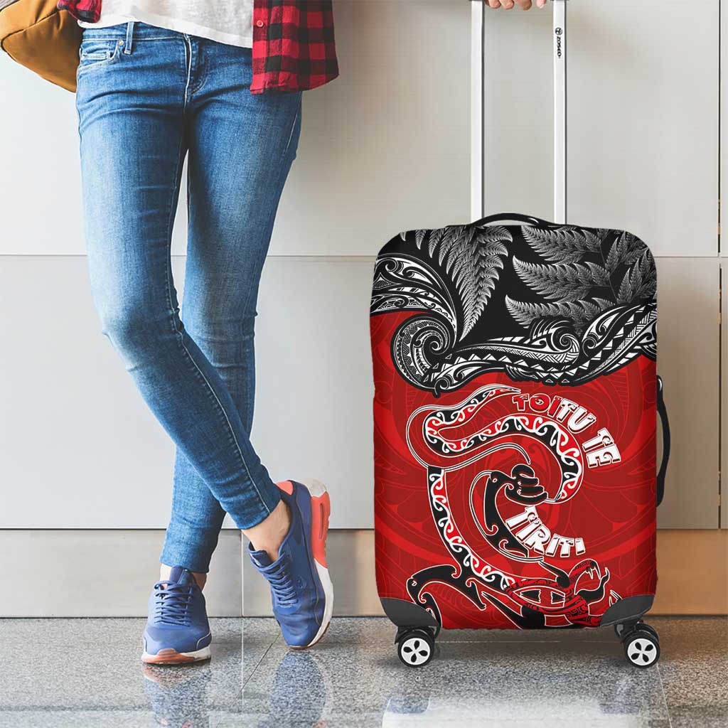 Aotearoa Toitu Te Tiriti Luggage Cover Taniwha Tribal Motifs LT03 - Polynesian Pride