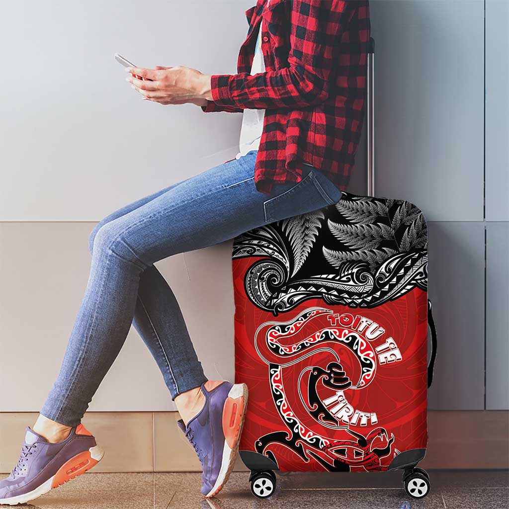 Aotearoa Toitu Te Tiriti Luggage Cover Taniwha Tribal Motifs LT03 - Polynesian Pride