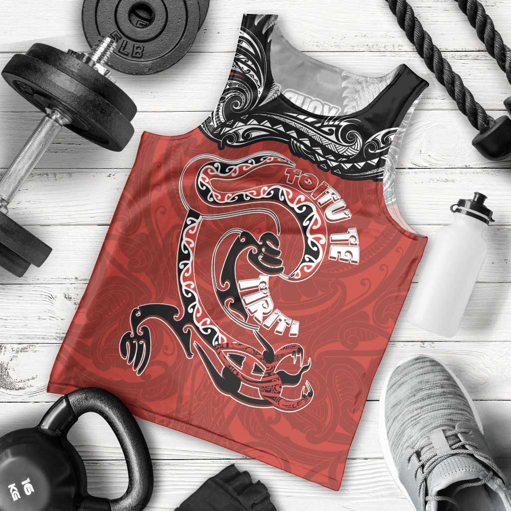 Personalised Aotearoa Toitu Te Tiriti Men Tank Top Taniwha Tribal Motifs LT03 - Polynesian Pride