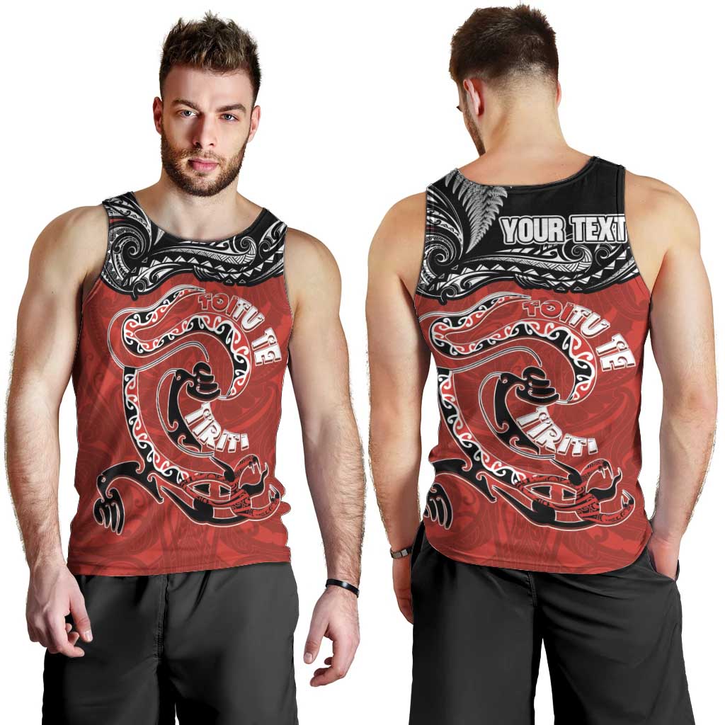 Personalised Aotearoa Toitu Te Tiriti Men Tank Top Taniwha Tribal Motifs LT03 - Polynesian Pride