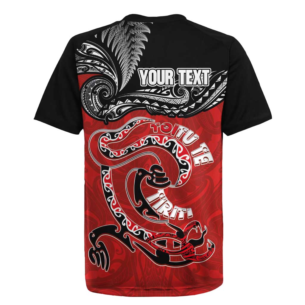 Personalised Aotearoa Toitu Te Tiriti Rugby Jersey Taniwha Tribal Motifs LT03 - Polynesian Pride