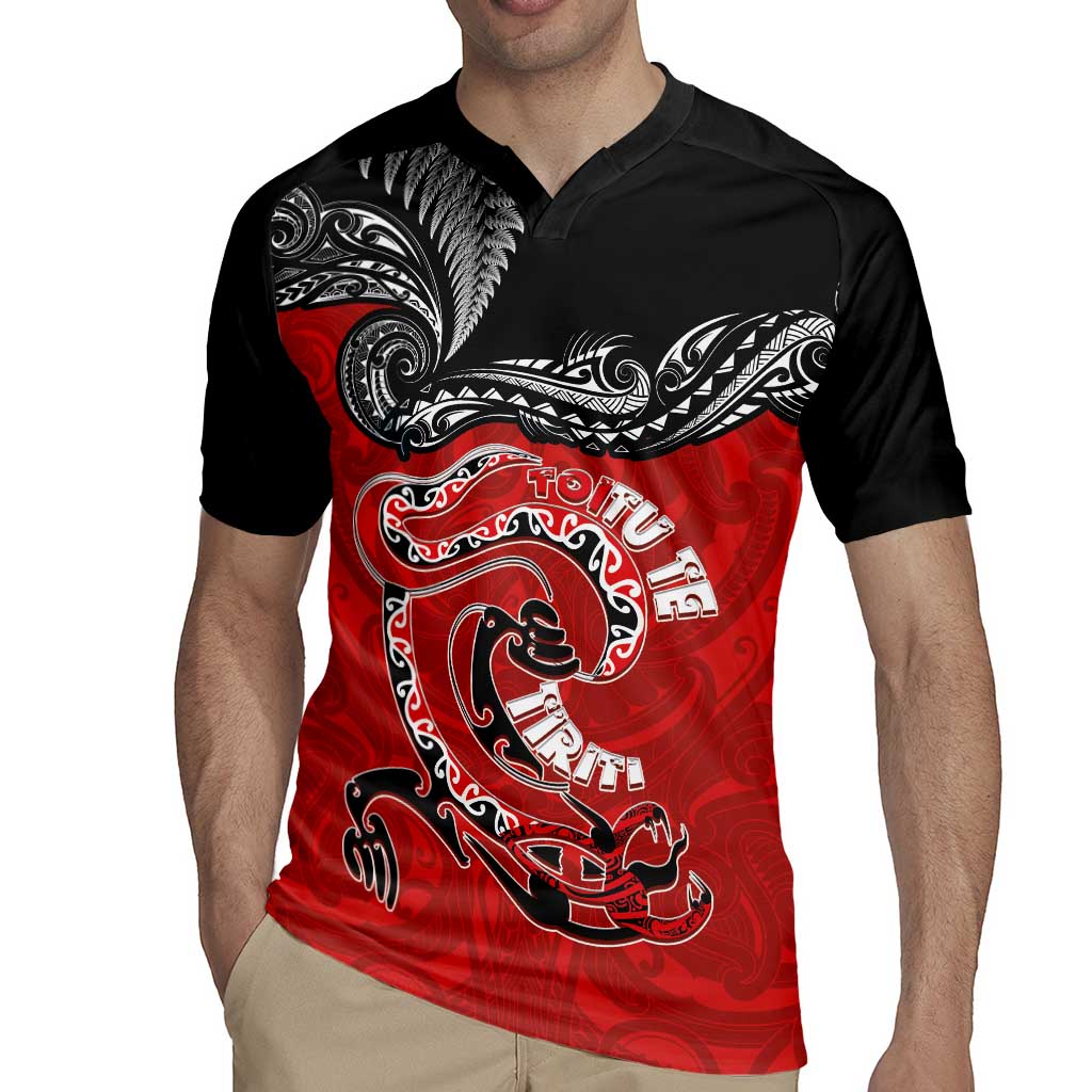 Personalised Aotearoa Toitu Te Tiriti Rugby Jersey Taniwha Tribal Motifs LT03 - Polynesian Pride