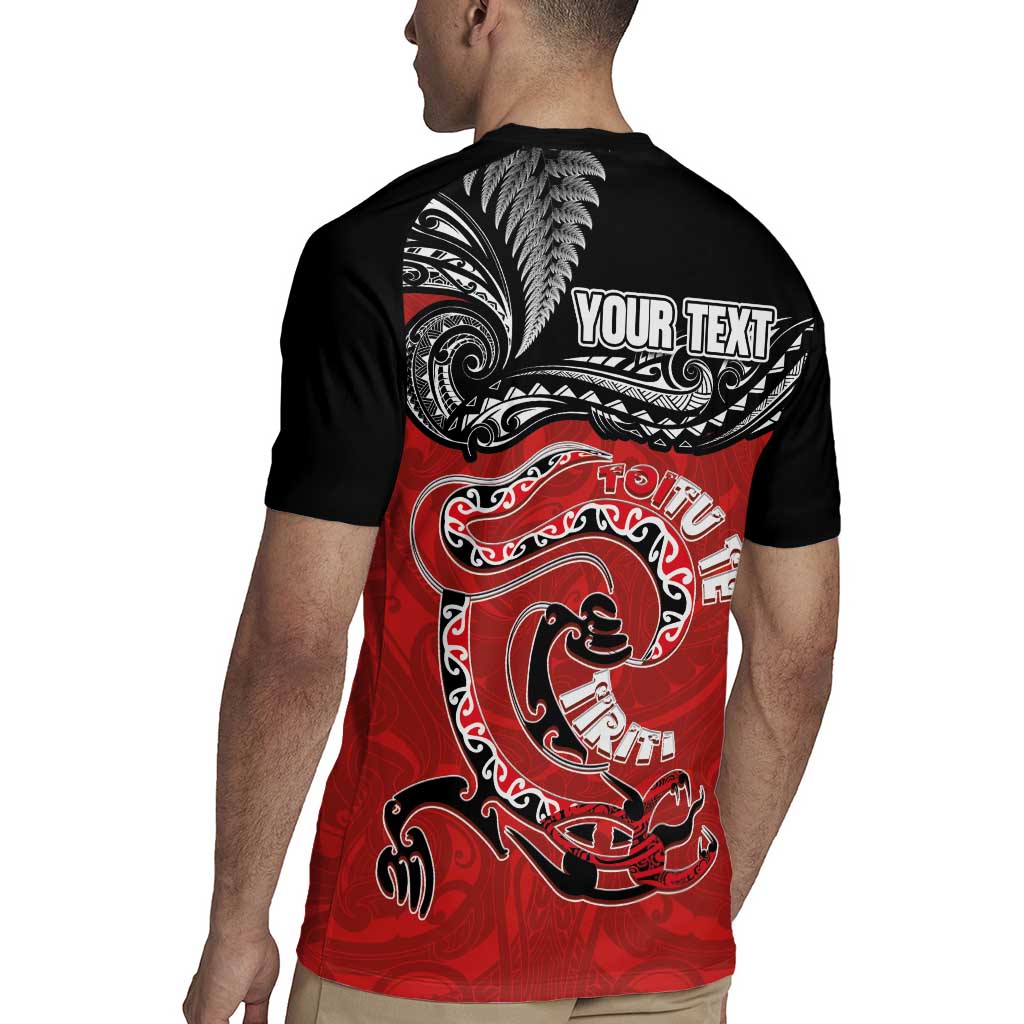 Personalised Aotearoa Toitu Te Tiriti Rugby Jersey Taniwha Tribal Motifs LT03 - Polynesian Pride