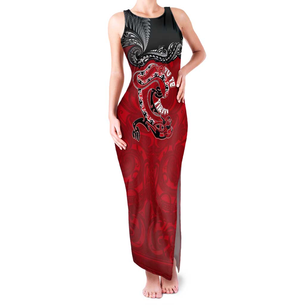 Personalised Aotearoa Toitu Te Tiriti Tank Maxi Dress Taniwha Tribal Motifs