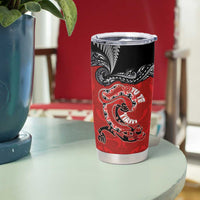 Aotearoa Toitu Te Tiriti Tumbler Cup Taniwha Tribal Motifs