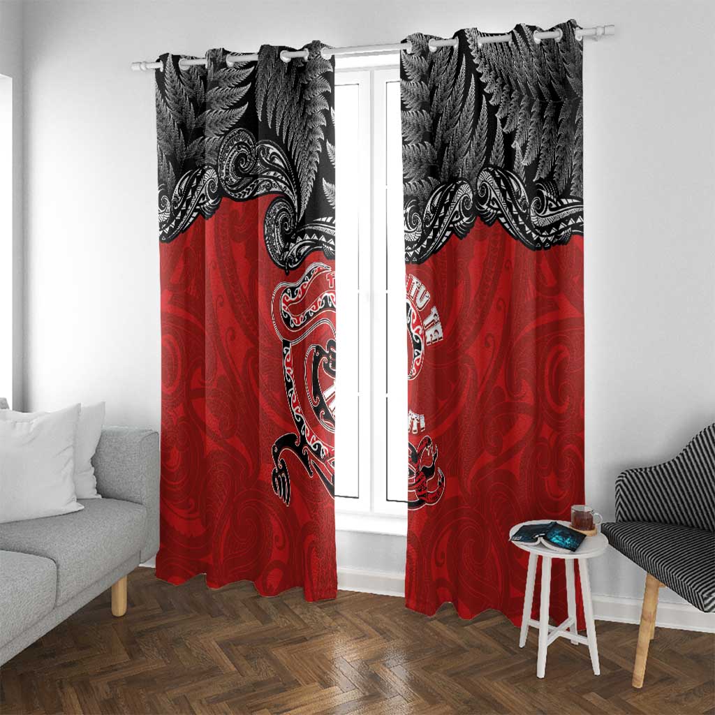 Aotearoa Toitu Te Tiriti Window Curtain Taniwha Tribal Motifs