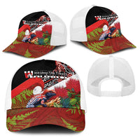 Aotearoa Toitu Te Tiriti Baseball Net Cap Waitangi-Honour The Treaty NZ Tuatara and Plants LT03 - Polynesian Pride