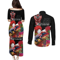 Aotearoa Toitu Te Tiriti Couples Matching Puletasi and Long Sleeve Button Shirt Waitangi-Honour The Treaty NZ Tuatara and Plants