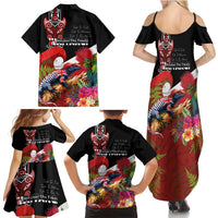 Aotearoa Toitu Te Tiriti Family Matching Summer Maxi Dress and Hawaiian Shirt Waitangi-Honour The Treaty NZ Tuatara and Plants LT03 - Polynesian Pride