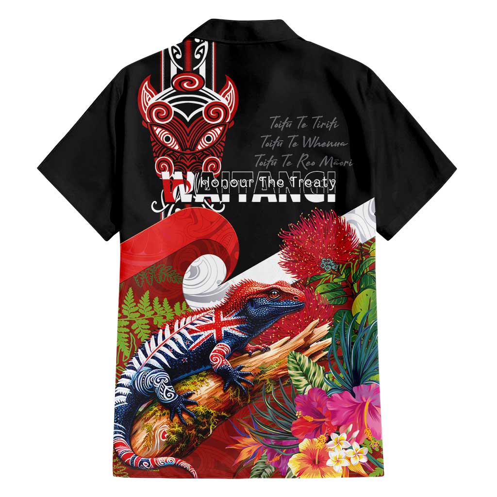 Aotearoa Toitu Te Tiriti Family Matching Summer Maxi Dress and Hawaiian Shirt Waitangi-Honour The Treaty NZ Tuatara and Plants LT03 - Polynesian Pride
