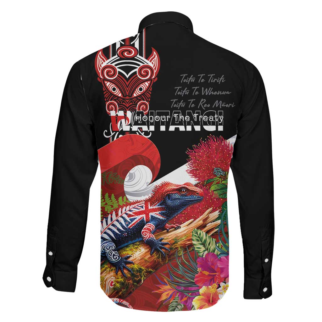 Aotearoa Toitu Te Tiriti Family Matching Summer Maxi Dress and Hawaiian Shirt Waitangi-Honour The Treaty NZ Tuatara and Plants LT03 - Polynesian Pride