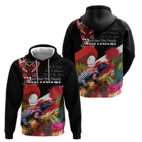 Aotearoa Toitu Te Tiriti Hoodie Waitangi-Honour The Treaty NZ Tuatara and Plants
