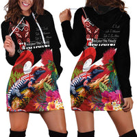 Aotearoa Toitu Te Tiriti Hoodie Dress Waitangi-Honour The Treaty NZ Tuatara and Plants