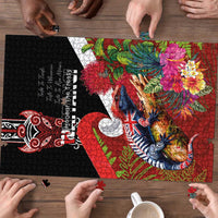 Aotearoa Toitu Te Tiriti Puzzle Waitangi-Honour The Treaty NZ Tuatara and Plants