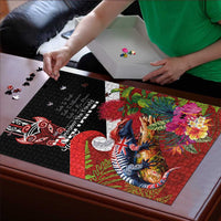 Aotearoa Toitu Te Tiriti Puzzle Waitangi-Honour The Treaty NZ Tuatara and Plants