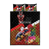 Aotearoa Toitu Te Tiriti Quilt Bed Set Waitangi-Honour The Treaty NZ Tuatara and Plants