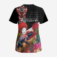 Aotearoa Toitu Te Tiriti Scrub Top Waitangi-Honour The Treaty NZ Tuatara and Plants