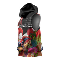 Aotearoa Toitu Te Tiriti Sleeveless Hoodie Waitangi-Honour The Treaty NZ Tuatara and Plants