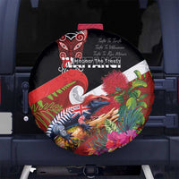Aotearoa Toitu Te Tiriti Spare Tire Cover Waitangi-Honour The Treaty NZ Tuatara and Plants