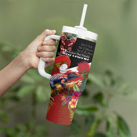 Aotearoa Toitu Te Tiriti Tumbler With Handle Waitangi-Honour The Treaty NZ Tuatara and Plants