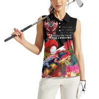 Aotearoa Toitu Te Tiriti Women Sleeveless Polo Shirt Waitangi-Honour The Treaty NZ Tuatara and Plants
