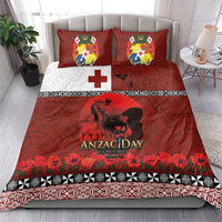 Tonga ANZAC Day Bedding Set Gallipoli Lest We Forget Ngatu Art Tribal