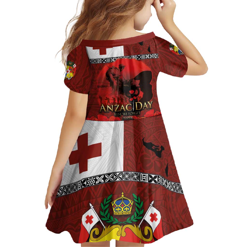 Tonga ANZAC Day Family Matching Off Shoulder Maxi Dress and Hawaiian Shirt Gallipoli Lest We Forget Ngatu Art Tribal