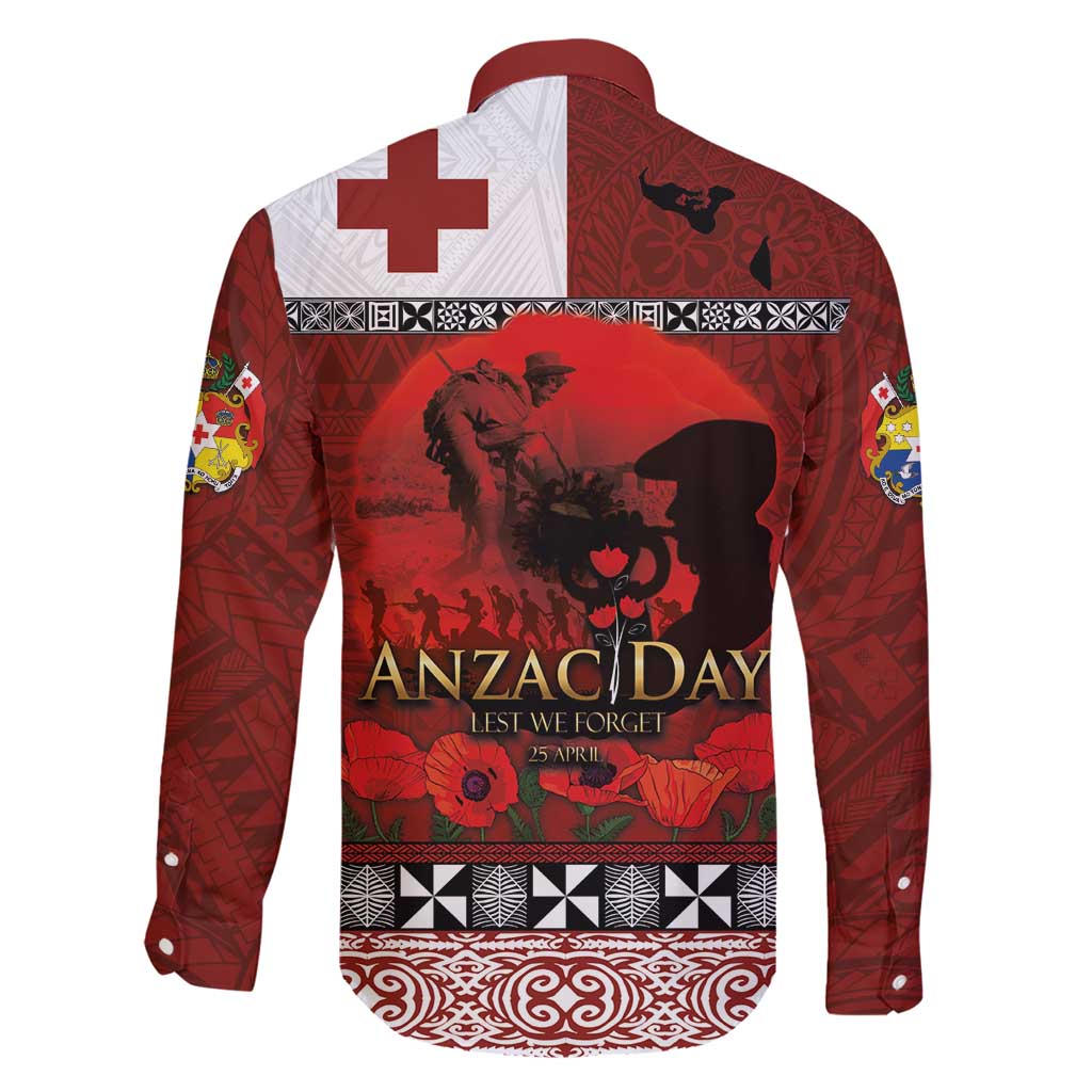 Tonga ANZAC Day Family Matching Short Sleeve Bodycon Dress and Hawaiian Shirt Gallipoli Lest We Forget Ngatu Art Tribal