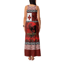 Tonga ANZAC Day Family Matching Tank Maxi Dress and Hawaiian Shirt Gallipoli Lest We Forget Ngatu Art Tribal