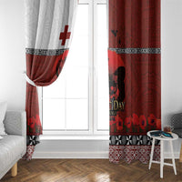 Tonga ANZAC Day Window Curtain Gallipoli Lest We Forget Ngatu Art Tribal