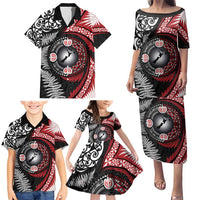 Tonga and New Zealand Together Family Matching Puletasi and Hawaiian Shirt Ngatu Art Tribal Maori Tattoo and Silver Fern LT03 - Polynesian Pride