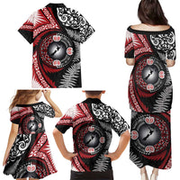 Tonga and New Zealand Together Family Matching Puletasi and Hawaiian Shirt Ngatu Art Tribal Maori Tattoo and Silver Fern LT03 - Polynesian Pride