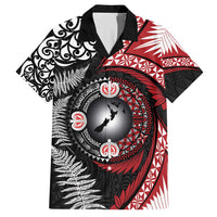 Tonga and New Zealand Together Family Matching Short Sleeve Bodycon Dress and Hawaiian Shirt Ngatu Art Tribal Maori Tattoo and Silver Fern