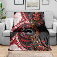 Tonga and Australia Together Blanket Ngatu Art Tribal Aboriginal Tattoo Pattern