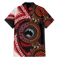 Tonga and Australia Together Family Matching Tank Maxi Dress and Hawaiian Shirt Ngatu Art Tribal Aboriginal Tattoo Pattern