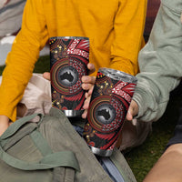 Tonga and Australia Together Tumbler Cup Ngatu Art Tribal-Aboriginal Tattoo Pattern