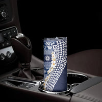 Hawaii Plumeria Tribal Vintage Skinny Tumbler Special Blue