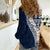 Hawaii Plumeria Tribal Vintage Women Casual Shirt Special Blue