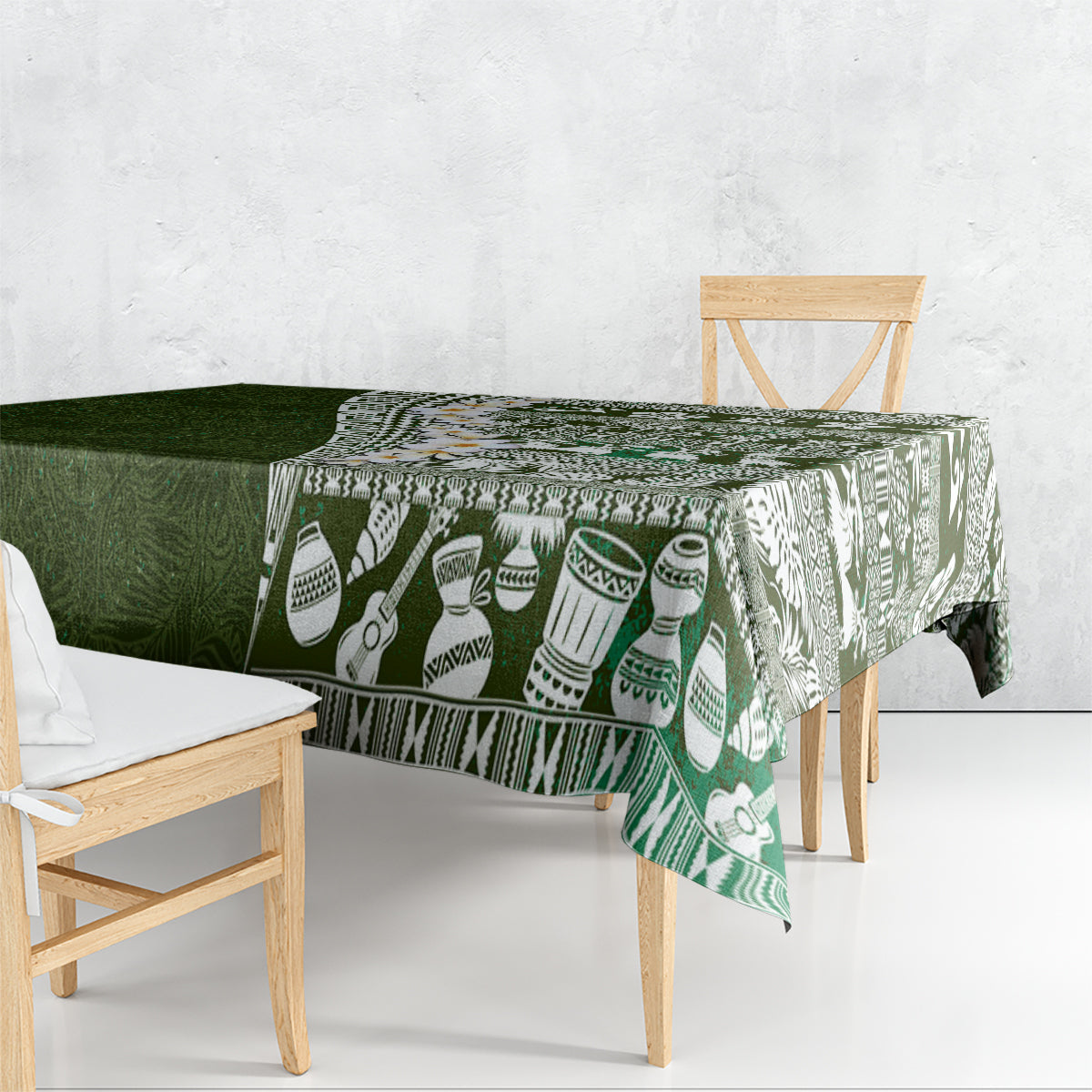 Hawaii Plumeria Tribal Vintage Tablecloth Special Green LT03 - Polynesian Pride
