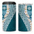 Hawaii Plumeria Tribal Vintage 4 in 1 Can Cooler Tumbler Special Turquoise