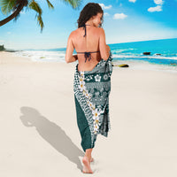 Hawaii Plumeria Tribal Vintage Sarong Special Turquoise