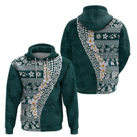 Hawaii Plumeria Tribal Vintage Zip Hoodie Special Turquoise