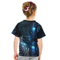 New Zealand Matariki Kid T Shirt The Tribal Maori Face and Silver Fern