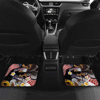 United States and American Samoa Together Car Mats Bald Eagle and Polynesian Traditional Culture with Plumeria