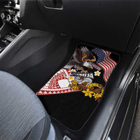 United States and American Samoa Together Car Mats Bald Eagle and Polynesian Traditional Culture with Plumeria
