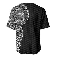 Hawaiian Traditional Tattoos Baseball Jersey Kakau Tribal Tropical Plant Motif Black Color