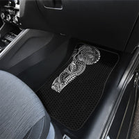 Hawaiian Traditional Tattoos Car Mats Kakau Tribal Tropical Plant Motif Black Color